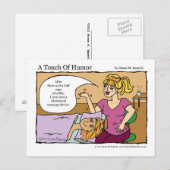 "Een aanraking van Humor" Vibrational Massage Devi Briefkaart (Voorkant / Achterkant)