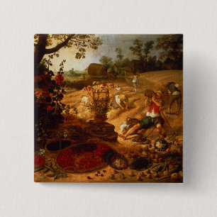 Een aantijging van de zomer vierkante button 5,1 cm
