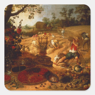 Een aantijging van de zomer vierkante sticker