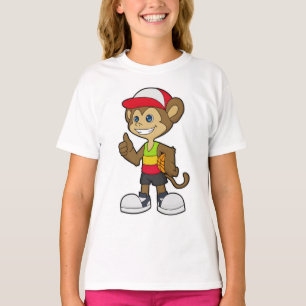 Een aap als Basketball-speler met Basketball T-shirt