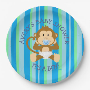 Een aap Baby shower is een Bord van een taartje