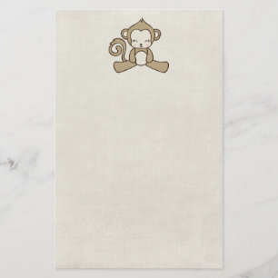 Een aap die naar beneden kijkt Happy Cute & Kawaii Briefpapier