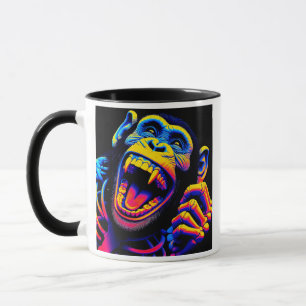 Een aap die schreeuwt in popart stijl. mok