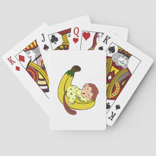 Een aap die slaapt in de pyjama pokerkaarten (Achterkant)