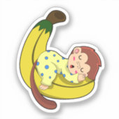 Een aap die slaapt in de pyjama sticker (Voorkant)
