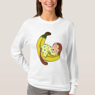 Een aap die slaapt in de pyjama t-shirt