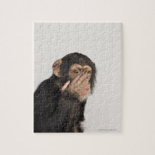 Een aap die zijn gezicht wrijft legpuzzel
