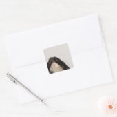 Een aap die zijn ogen bedekt vierkante sticker (Envelop)