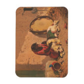 Een aap en een hond met een grote tamboerijn magneet (Verticaal)