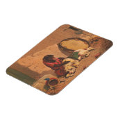 Een aap en een hond met een grote tamboerijn magneet (Linkerzijde)