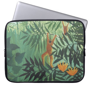 Een aap in Oerwoud van Henri Rousseau 15-inch lapt Laptop Sleeve