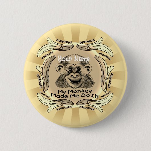 Een aap maakte dat ik het deed ronde button 5,7 cm (Voorkant)