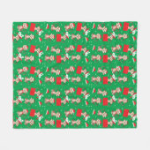 Een aap met kerstmis met kerstmis met kerstmis fleece deken (Voorkant (Horizontaal))
