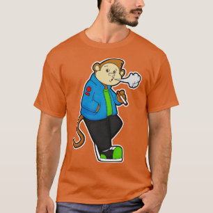 Een aap roken op een sigaret t-shirt