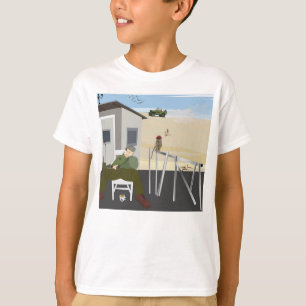 Een aap stal een baret t-shirt