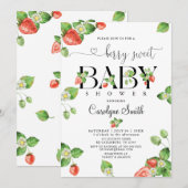 Een aardbeienbessenzoet Baby shower Kaart (Voorkant / Achterkant)