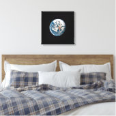 Een aarde van het Apollo 10 ruimteschip. Canvas Afdruk (Insitu (Slaapkamer))