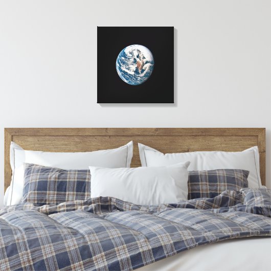 Een aarde van het Apollo 10 ruimteschip. Canvas Afdruk (Insitu (Slaapkamer))