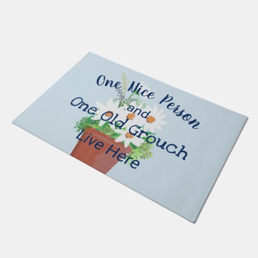 Een aardige persoon en een oude Grouch leeft hier  Deurmat (Schuin)