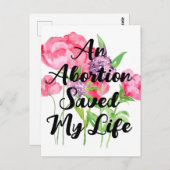 Een abortus redde mijn leven (floraal) briefkaart (Voorkant / Achterkant)