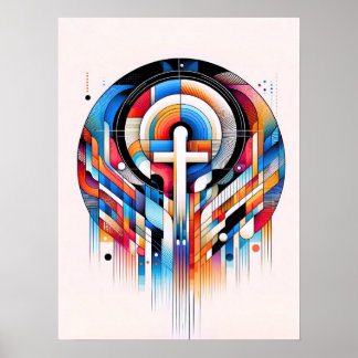Een abstract cross Christelijk poster
