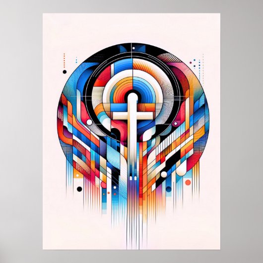 Een abstract cross Christelijk poster (Voorkant)