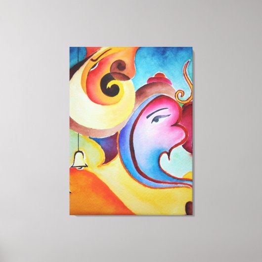 Een abstract Ganesha schilderij Canvas Afdruk (Voorkant)
