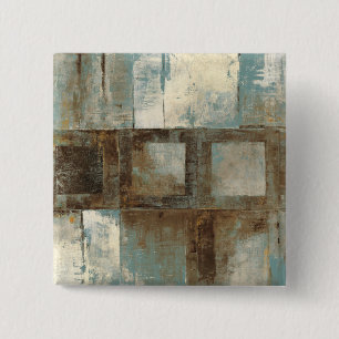 Een Abstract in blauw en bruin Vierkante Button 5,1 Cm