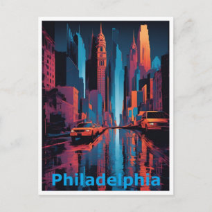 Een Abstract kleurrijk Uitzicht van Philadelphia Briefkaart