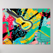 Een Abstract muziekmengsel Poster (Voorkant)