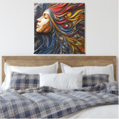 Een Abstract portret van de vrouw met arrogantie Canvas Afdruk (Insitu (Slaapkamer))