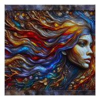 Een Abstract portret van het gezicht van de vrouw