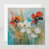 Een abstract schilderij met wilde bloemen notitiekaartje (Voorkant / Achterkant)