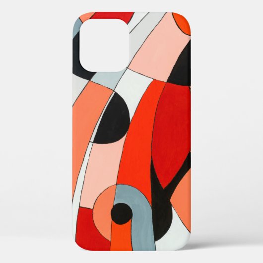 Een abstract schilderij van gekromd zwart, wit en Case-Mate iPhone case (Achterkant)