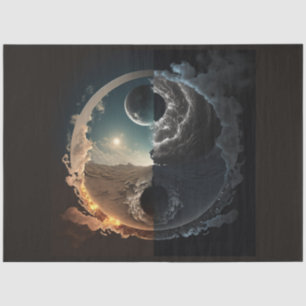 Een Abstract Ying Yang Serieel Ontwerp 1 Tissuepapier