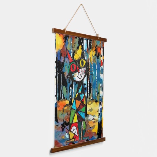 Een Abstracte dag Hangend Wandkleed (Gebogen)