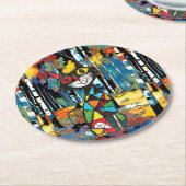 Een Abstracte dag Ronde Kartonnen Onderzetter (Gebogen)