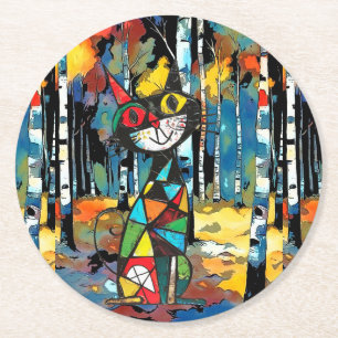 Een Abstracte dag Ronde Kartonnen Onderzetter