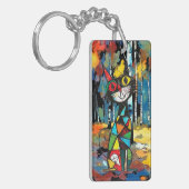 Een Abstracte dag Sleutelhanger (Voorkant Links)
