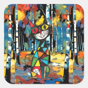 Een Abstracte dag Vierkante Sticker