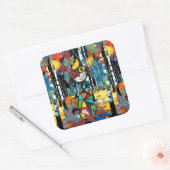 Een Abstracte dag Vierkante Sticker (Envelop)