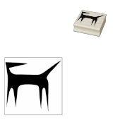 Een abstracte hond Wood Art Stamp Rubberstempel (Gestempeld)