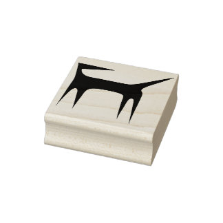 Een abstracte hond Wood Art Stamp Rubberstempel