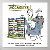 Een accountant die een abacus op het werk gebruikt poster (Voorkant)