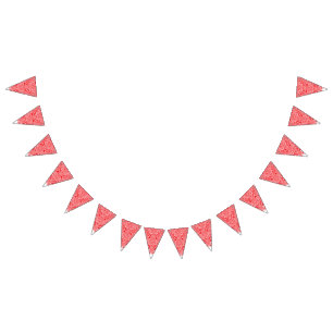 Een achtergrond van rode en witte strepen gerangsc vlaggetjes