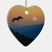 Een adelaar in volle maan keramisch ornament (Rechts)