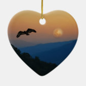 Een adelaar in volle maan keramisch ornament (Achterkant)