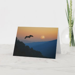 Een adelaarsstijgen bij fullmoon kaart