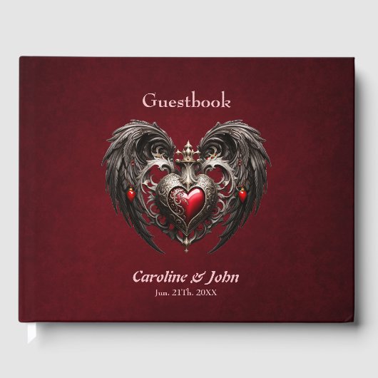 Een adembenemend gotisch hart gastenboek (Voorkant)