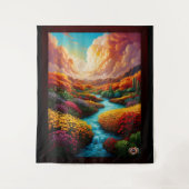 Een adembenemende fantasie landschap AI kunst - Xz Wandkleed (Voorkant)